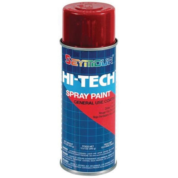Seymour Paints Hi-Tech 16-122 Enamel Spray Paint, 16 fl-oz Aerosol Can, True Red, 15 sq-ft Coverage