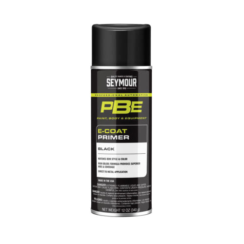 Seymour Paints 16-1695 PBE E-Coat Primer, 16 oz Aerosol Can, Aerosol, Black