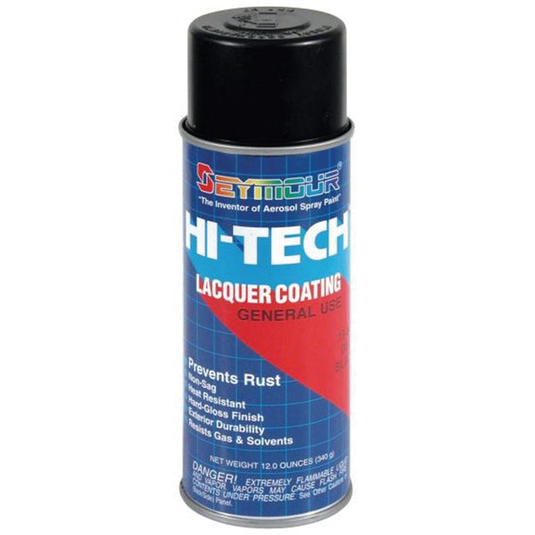 SEYMOUR® Hi-Tech® 16-806 Fast Drying Metallic Spray Paint, 16 fl-oz Aerosol Can, Black, 15 sq-ft Coverage