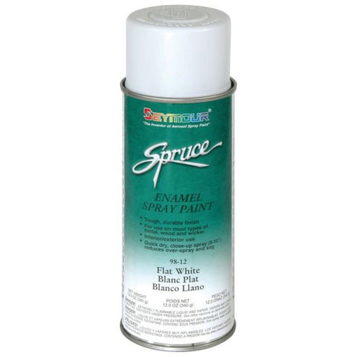 Seymour Paints Spruce 98-12 Enamel Spray Paint, 16 fl-oz Aerosol Can, Flat White, 15 sq-ft Coverage