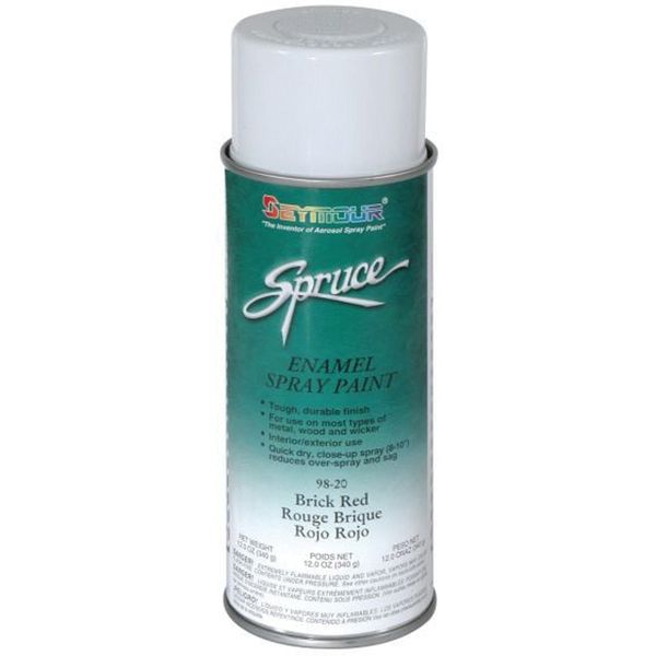 Seymour Paints Spruce 98-20 Enamel Spray Paint, 16 fl-oz Aerosol Can, Brick Red, 15 sq-ft Coverage