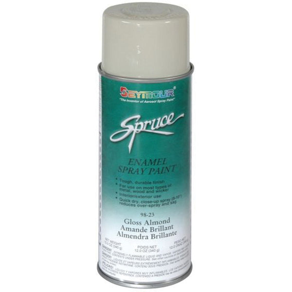 SEYMOUR® Spruce® 98-23 Enamel Spray Paint, 16 fl-oz Aerosol Can, Almond, 15 sq-ft Coverage