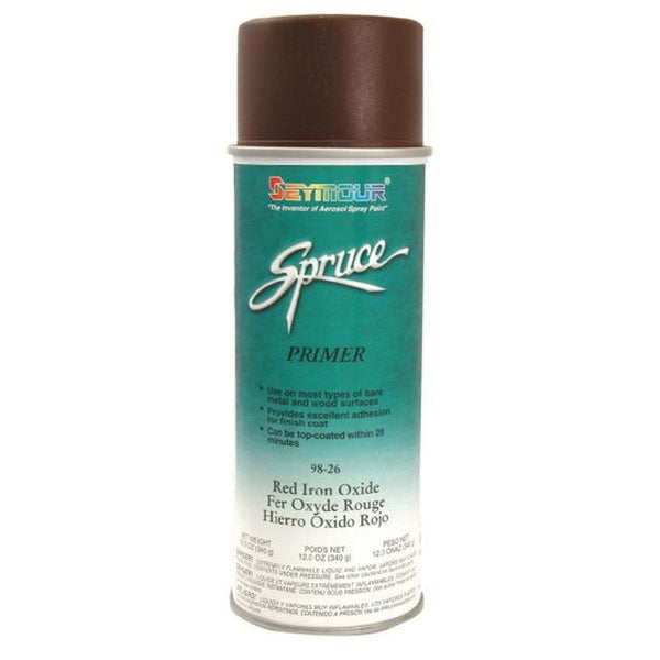 SEYMOUR® Spruce® 98-26 Fast Dying Primer, 16 fl-oz Aerosol Can, Red Iron Oxide, 15 sq-ft Coverage