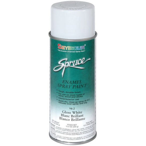 Seymour Paints Spruce 98-2 Enamel Spray Paint, 16 fl-oz Aerosol Can, White, 15 sq-ft Coverage