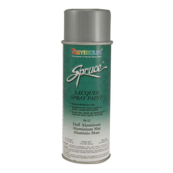 SEYMOUR® Spruce® 98-32 Fast Drying Metallic Spray Paint, 16 fl-oz Aerosol Can, Aluminum, 15 sq-ft Coverage