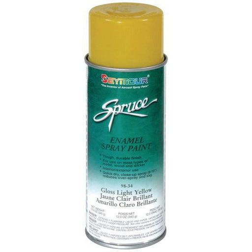 Seymour Paints Spruce 98-34 Enamel Spray Paint, 16 fl-oz Aerosol Can, Light Yellow, 15 sq-ft Coverag