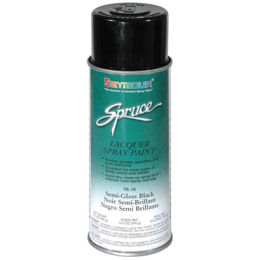Seymour Paints Spruce 98-38 Fast Drying Lacquer Spray Paint, 16 fl-oz Aerosol Can, Black, 15 sq-ft C