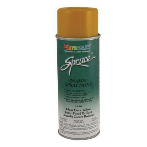 Seymour Paints Spruce 98-86 Enamel Spray Paint, 16 fl-oz Aerosol Can, Dark Yellow, 15 sq-ft Coverage