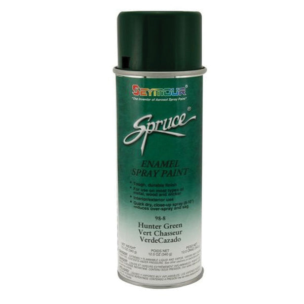 SEYMOUR® Spruce® 98-8 Enamel Spray Paint, 16 fl-oz Aerosol Can, Hunter Green, 15 sq-ft Coverage