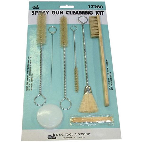 Tool Aid® 17280 Spray Gun Cleaning Kit with Five Brushes, Pick Probe, Wooden Picks and Gun Lube