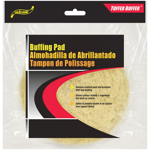 S.M. Arnold, Inc. S.M. Arnold 57-976 Buffing Pad with Loop Backing, 7-1/2 in Dia, Wool Pad