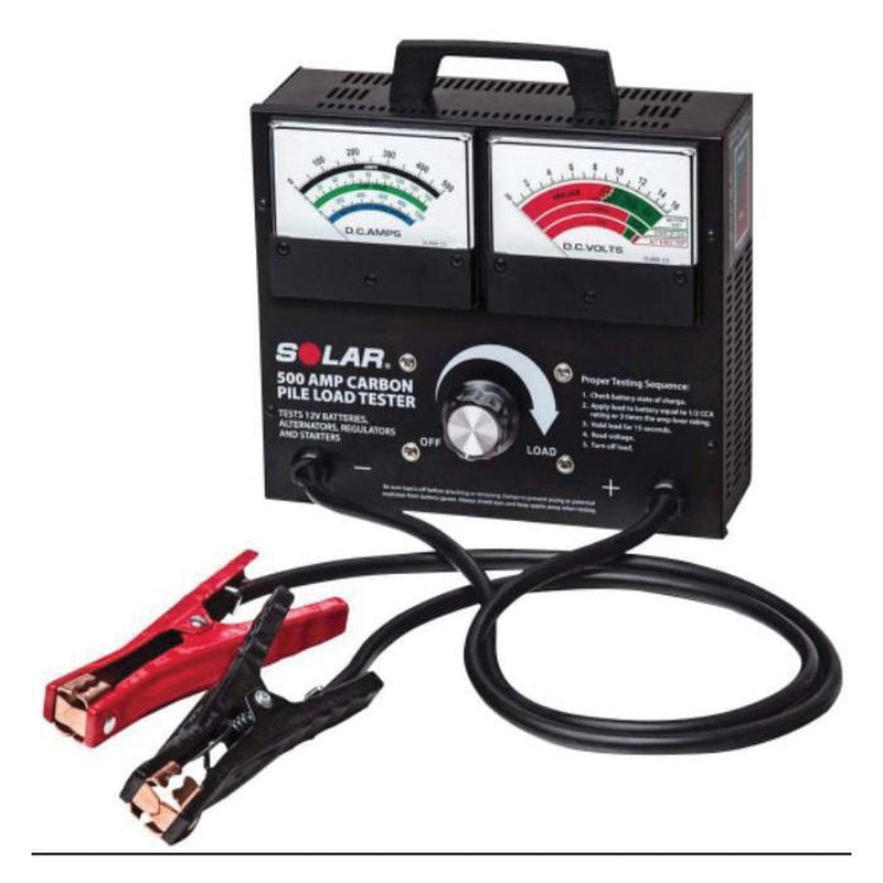 1874 Booster Pac Battery Load Tester, 500 A max, 12 V, supports up to 1000 CCA, includes dual