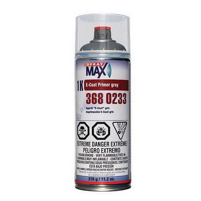 SprayMax® 3680233 1K E-Coat Primer, 11.2 oz Aerosol Can, Gray, 5.4 sq-ft Coverage