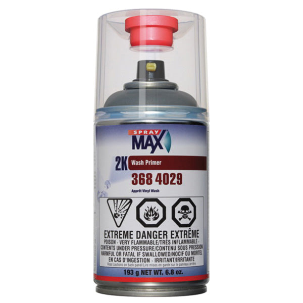 SprayMax® 3684029 2K Wash Primer, 6.8 oz Aerosol Can, Matte Olive Gray, 37 sq-ft/gal Coverage