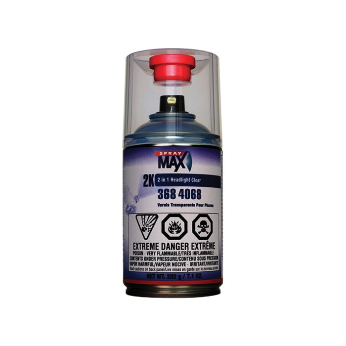 SprayMax® 3684068 2K 2-in-1 Clear Coat, 250 mL, Gloss, 58% Solids Content