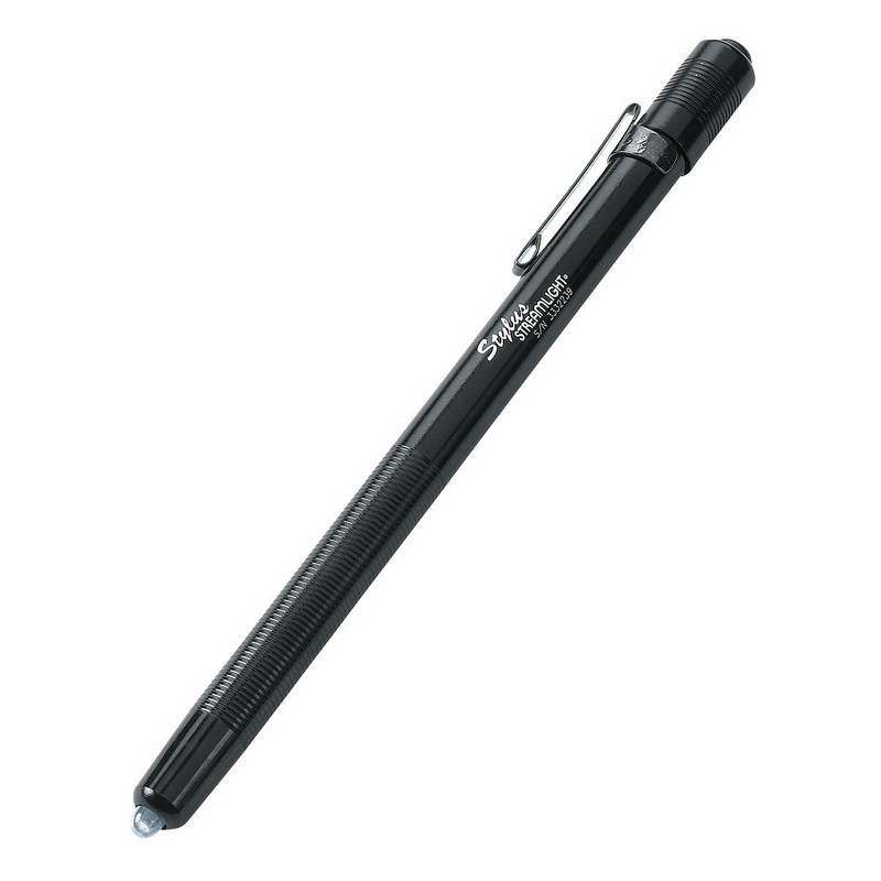 Stylus Penlight 65058 11 Lumen UL-listed, black clam design with AAAA battery power