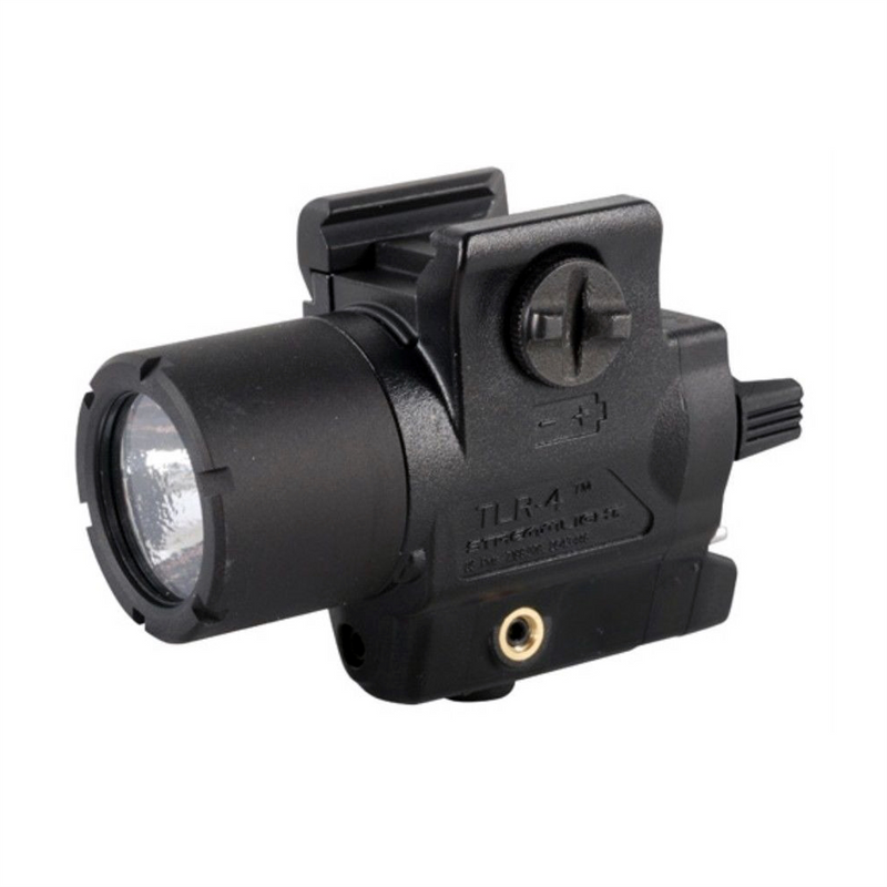 Compact Rail Mounted Tactical Weapon Light with Red Laser - Black