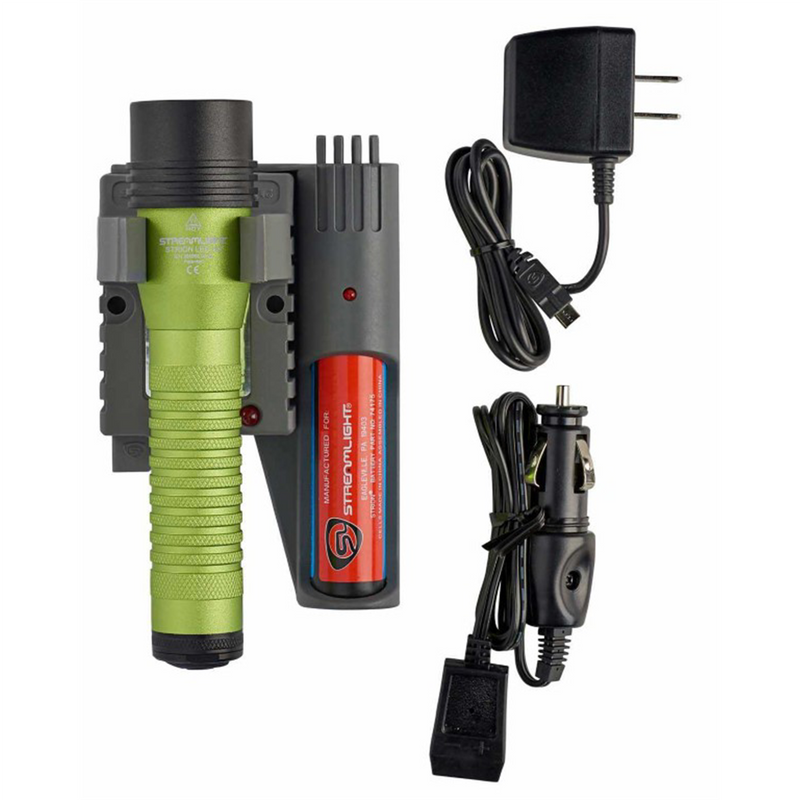 Strion LED HL Rechargeable Flashlight 120V/100V/12V DC PiggyBack - Lime Green