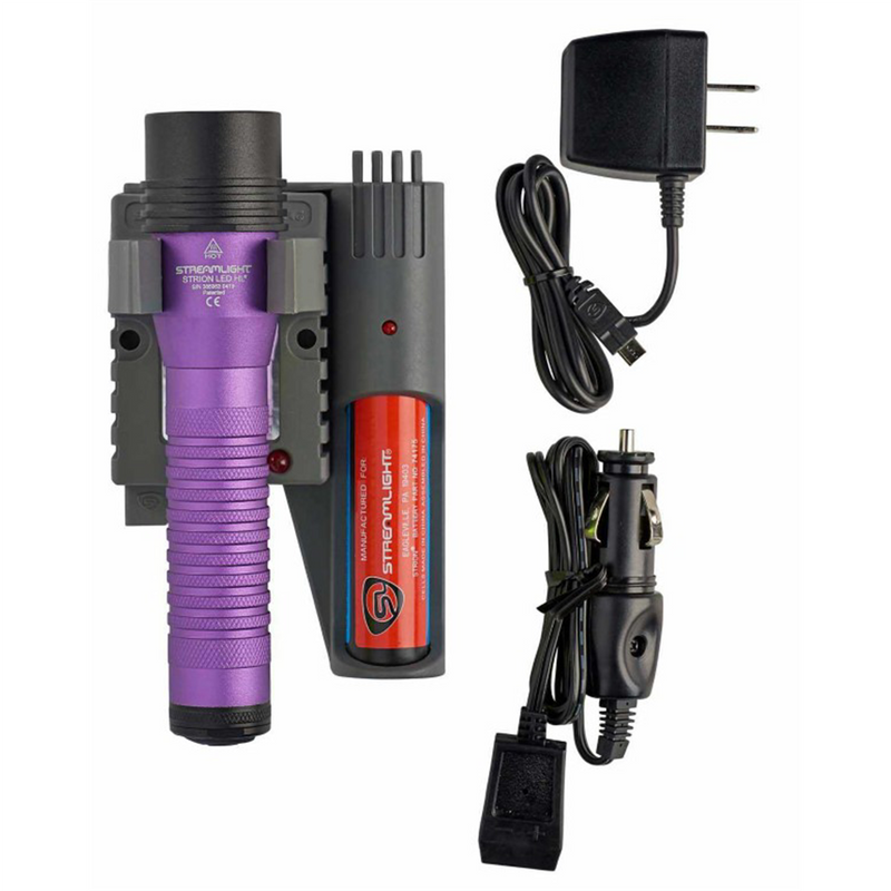 Strion LED HL Rechargeable Flashlight 120V/100V/12V DC PiggyBack - Purple