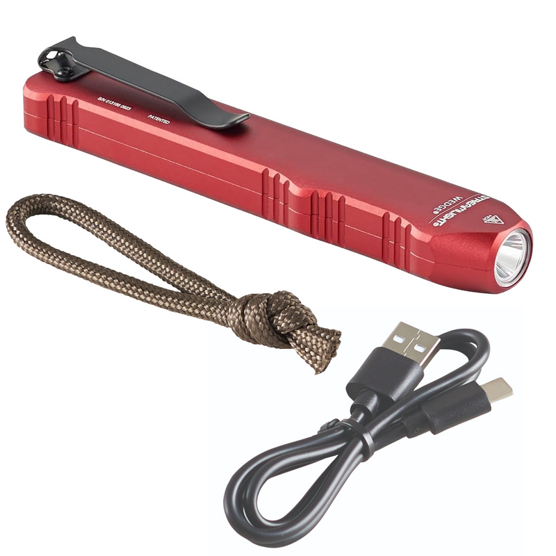 Wedge Rechargeable EDC 300 Lumen Flashlight with 1000 Lumen Thro mode - Red