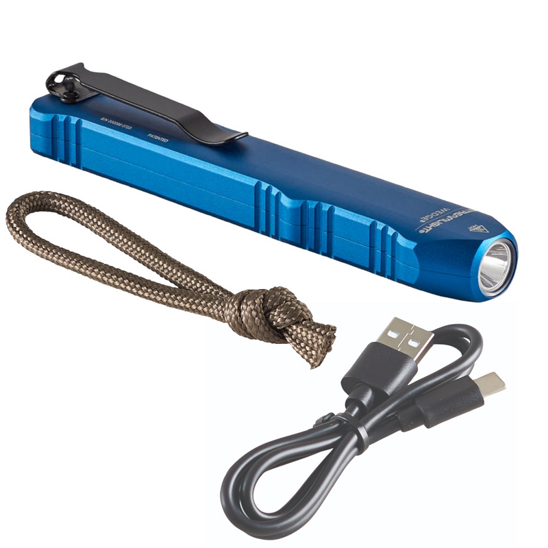Wedge Rechargeable EDC 300 Lumen Flashlight with 1000 Lumen Thro mode - Blue