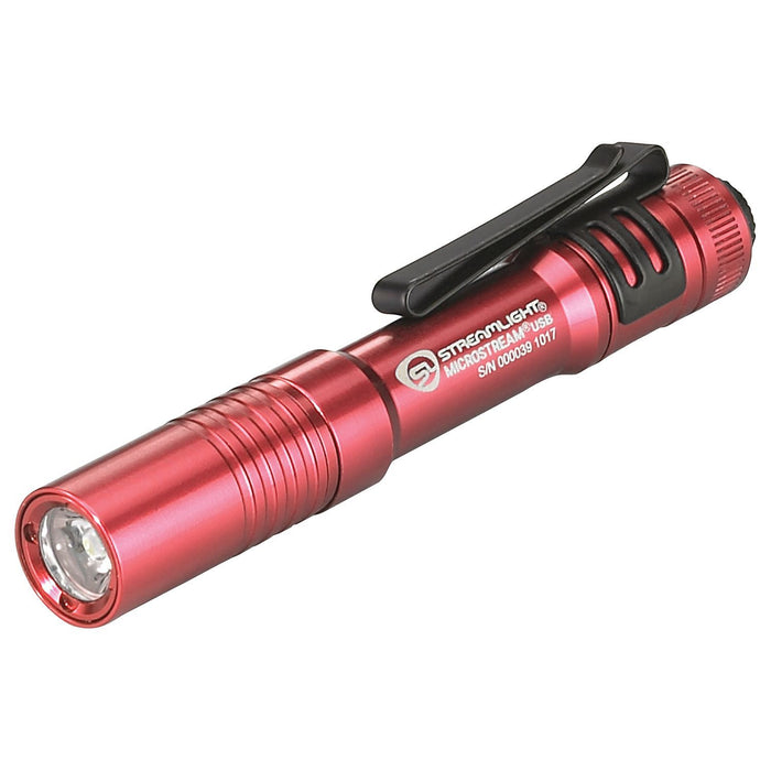 Streamlight Red Microstream Usb W/ Cord/Lanyard