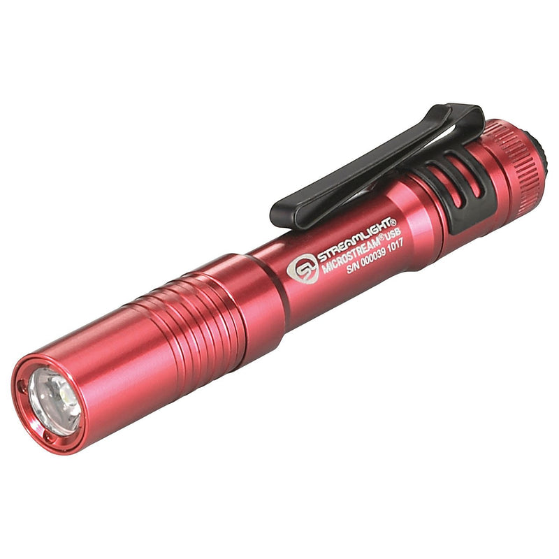 Red Microstream Usb W/ Cord/Lanyard