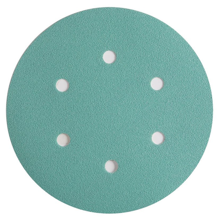 Sunmight Film 01809 Open Coated Grip Disc, 6 in, P150 Grit, Premium Alum Oxide, Velcro — Green — view 4
