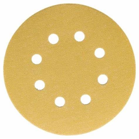 Gold - 5" 8 Hole Grip Disc Grit 100