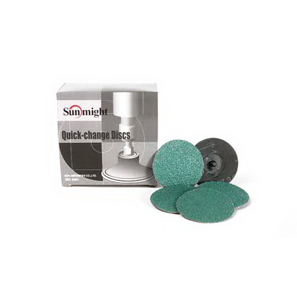 Sunmight 90702 Closed Coated Quick Change Disc, 2 in, P36 Grit, Ceramic, Roloc Attachment