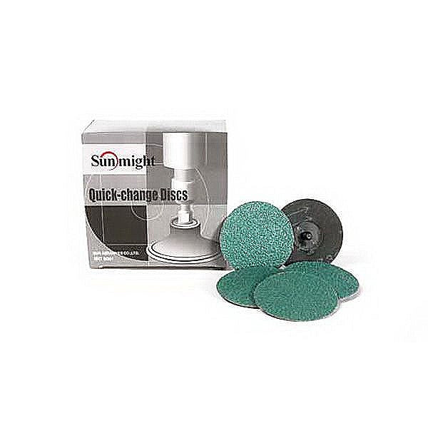 Sunmight 00201 Closed Coated Quick Change Disc, 2 in, P24 Grit, Alumina Zirconia, Roloc Attachment