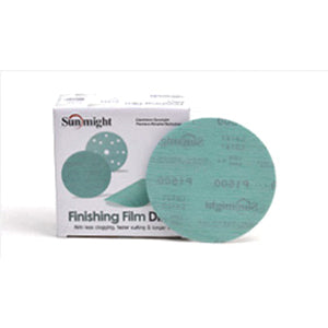 01424 6" Velcro P2500 Grit Film, 50 pieces per unit, polyester backing