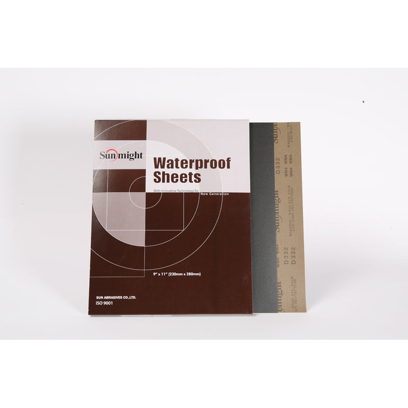 08110 9×11 Wet/Dry P180 Aluminum Oxide Sandpaper, Latex Paper Backing, 50 per box