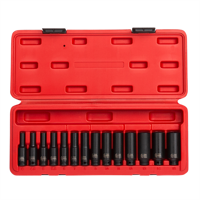 Sunex Tools 14-Piece 1/4 in. Drive Deep Metric Ma