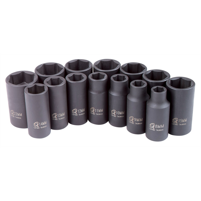 Sunex Tools 14-Piece 3/8 in. Drive Metric Mid-Dep