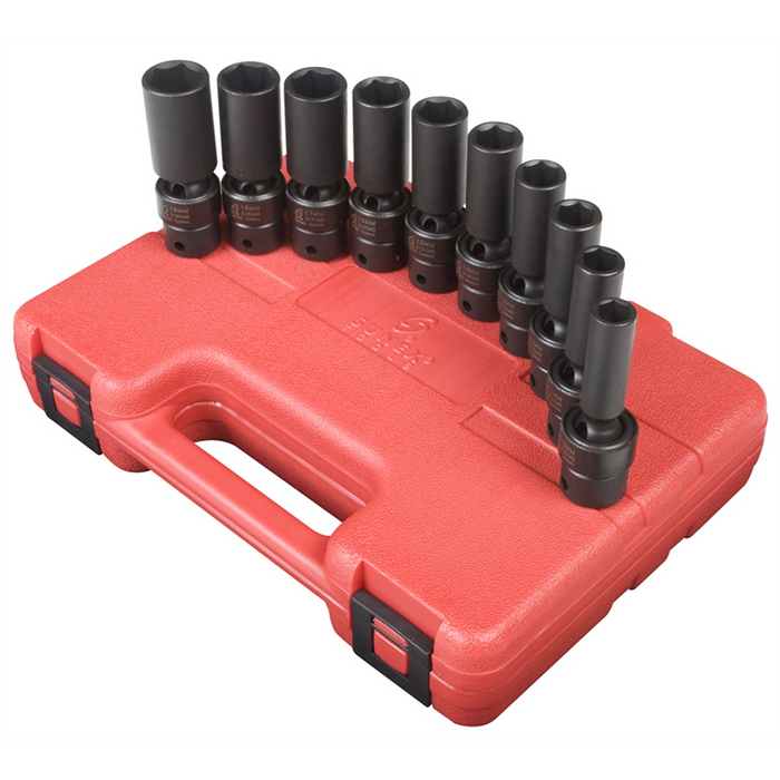 Sunex Tools 3/8" Drive 10 Piece Metric Deep Universal Impact S