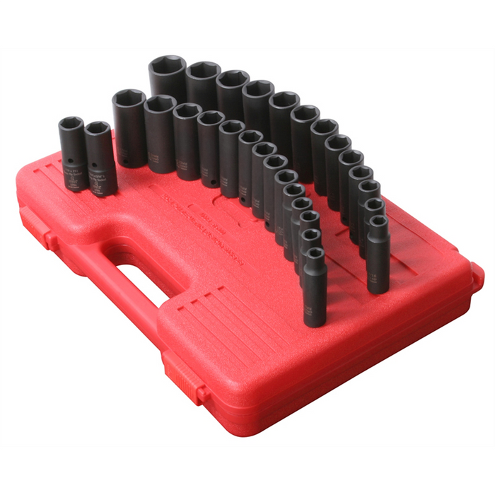 Sunex Tools 1/2" Drive 29 Piece SAE and Metric Deep Impact Soc