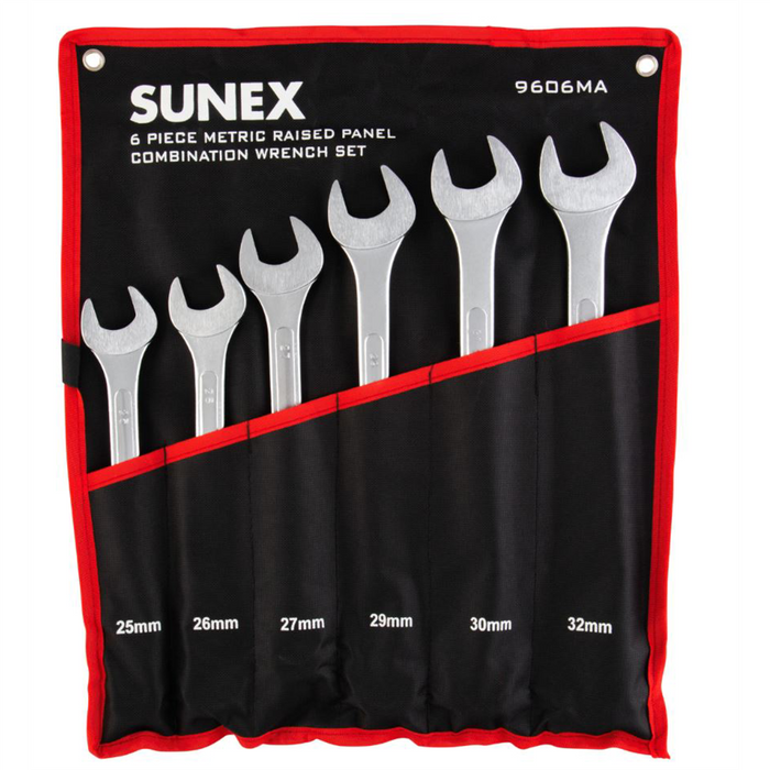 Sunex Tools 6 Pc. Metric Raised Panel Combination Wrench Set