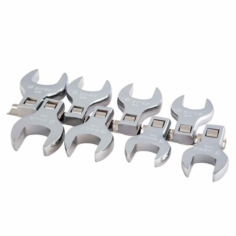 8 Pc. 1/2" Dr. Jumbo Metric Crowfoot Wrench Set