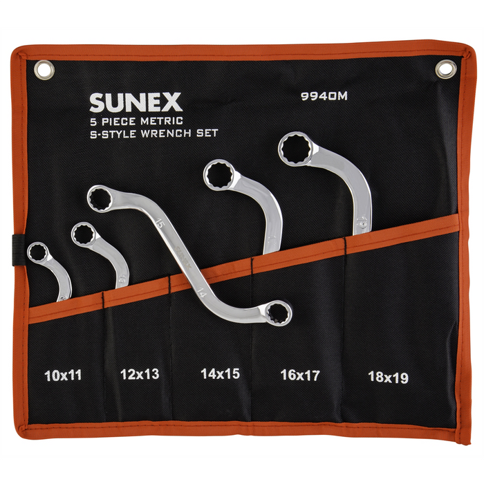 Sunex Tools S-STYLE DOUBLE BOX END METRIC WRENCH SET, 5 PC.