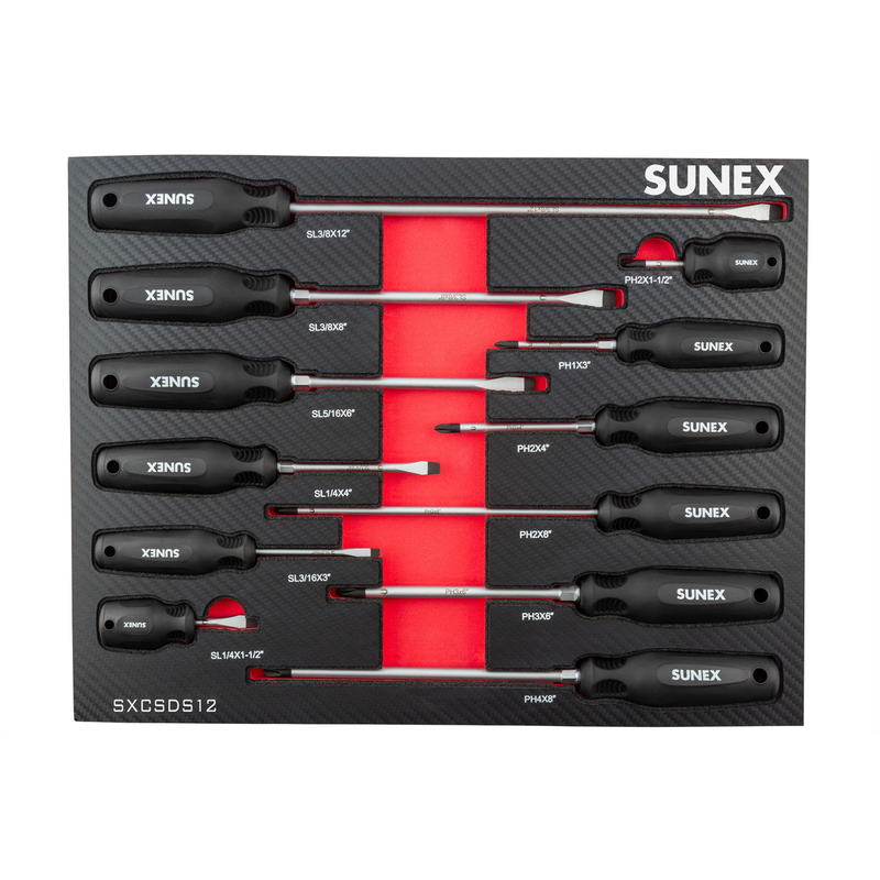 Tools 12-Piece Magnetic Phillips & Slotted Screwdriver Set, Model SXCSDS12