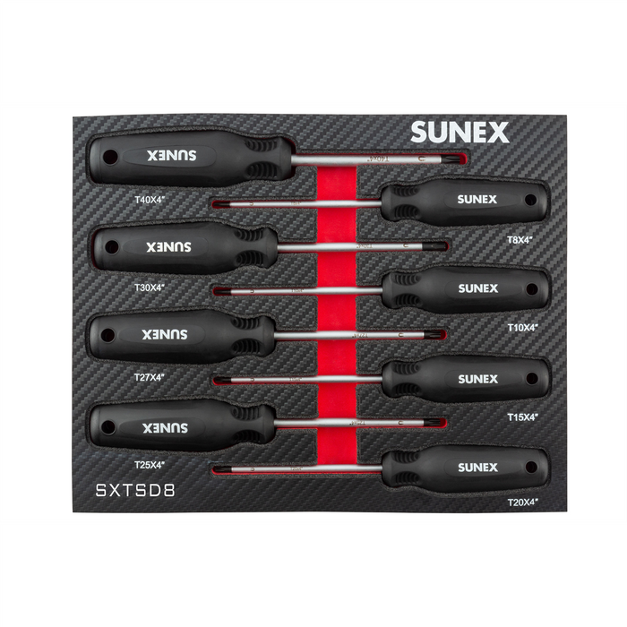 Sunex Tools Torx Magnetic 8 Piece Screwdriver Set in EVA Foam