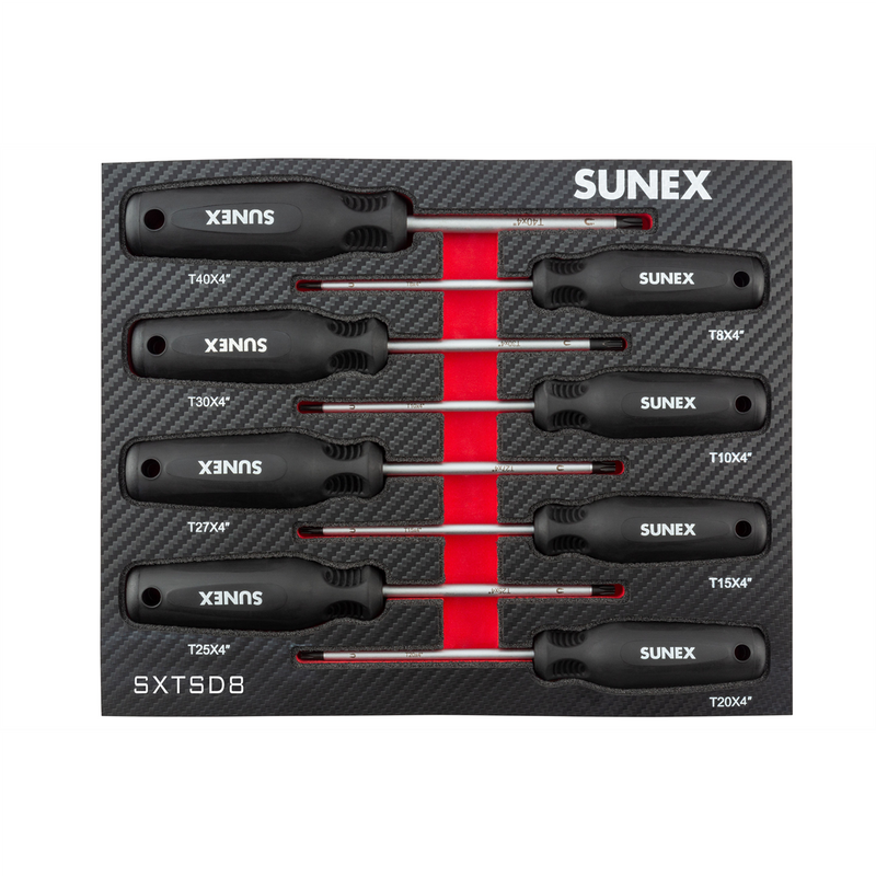 Tools Torx Magnetic Screwdriver Set 8-Piece SXTSD8 - T8-T40 Tips, High-Visibility Markings