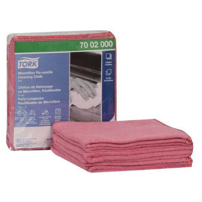 Tork / SCA Tissue Microfiber Clning Clth Red 8/6