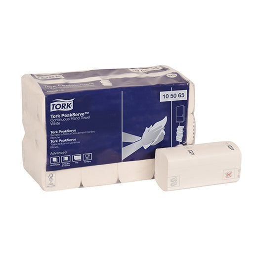 Tork / SCA Tissue Tork PeakServe 105065 Continuous Hand Towel, 8.85 in L x 7.91 in W, 410, Paper, Wh