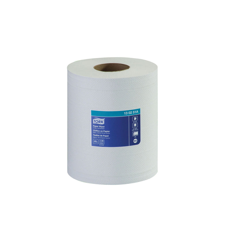 Tork / SCA Tissue Tork 130251A Centerfeed Paper Wiper, 7.7 in Dia x 419.79 ft L x 9 in W, 325, White