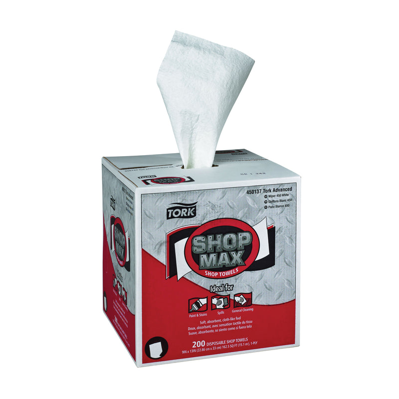 Tork / SCA Tissue Tork ShopMax 450137 Centerfeed Wiper, 216.67 ft L x 9 in W, 200, White, Centerfeed