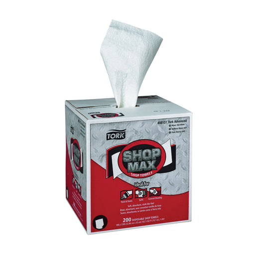 Tork / SCA Tissue Tork ShopMax 450137 Centerfeed Wiper, 216.67 ft L x 9 in W, 200, White, Centerfeed