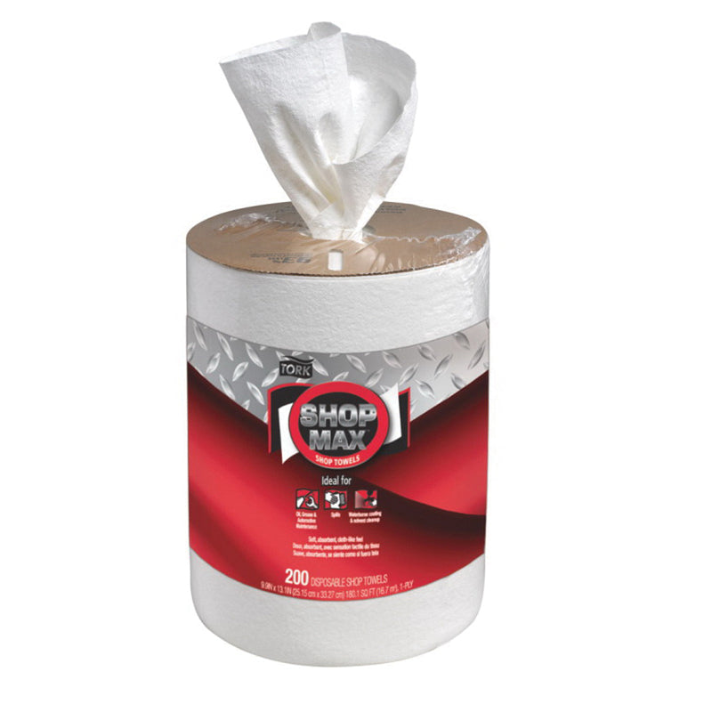 Tork / SCA Tissue Tork ShopMax 450138 Centerfeed Dry Wipe, 218.33 ft L x 9.9 in W Roll, 200, Paper,