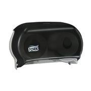 Tork / SCA Tissue Tork 59TR Twin Dispenser, 5.6 in L x 8.3 in H x 12.8 in W, Plastic, Smoke — view 2